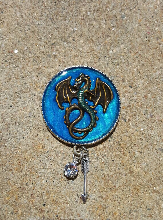Viking Dragon badge holder. Dragon clip. Dungeons and dragons Etsy