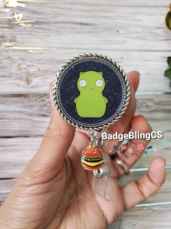Kuchi Retractable Badge Id Holder Badgeblingcs Inspired Burgers  Interchangeable Anime TV Bobs Cartoon Show Jewelry Hamburger Squeaky Toy 