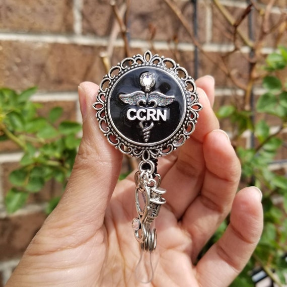 Critical Care Registered Nurse Badge Reel CCRN Badge Reel Holder Clip  Stethoscope Medical Medical Retractable Clips Bling RN Gift Lanyard -   Canada