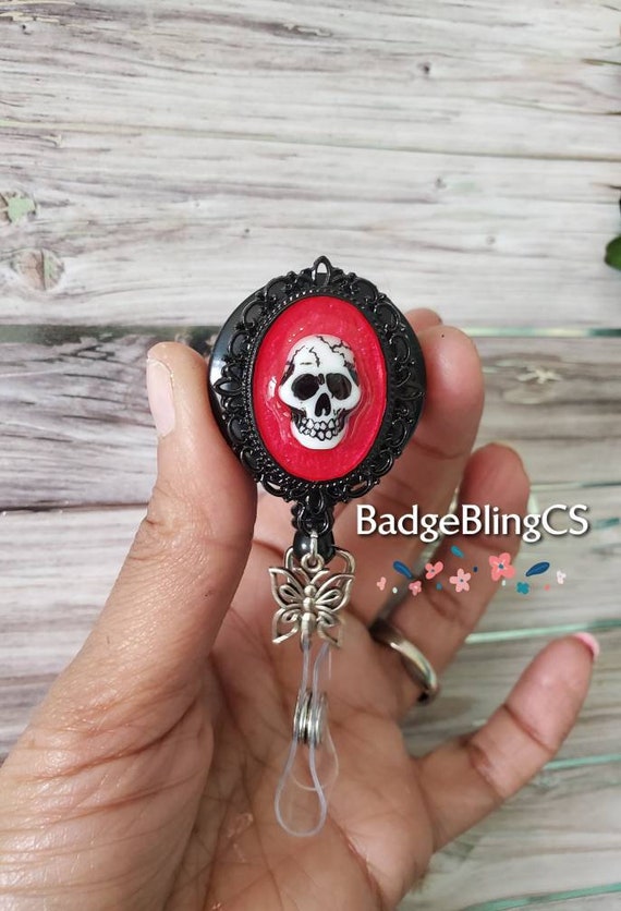 Butterfly Goth Badge Reel Holder Retractable Id Clip Ortho Nurse Skull Dark  Arts Vintage Antique Gothic Skeleton Coffin Xray Tech Spooky -  Norway