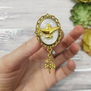 Gold Nursing pin for the pinning ceremony student nurse graduation gifts small gold lamp pins dainty girly beautiful gold pin florance oval