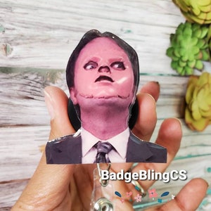 Bandana badge reel retractable holder clip April fools day badge holders of bff or manager gag gift friends head cut out fun ninja nurse cpr