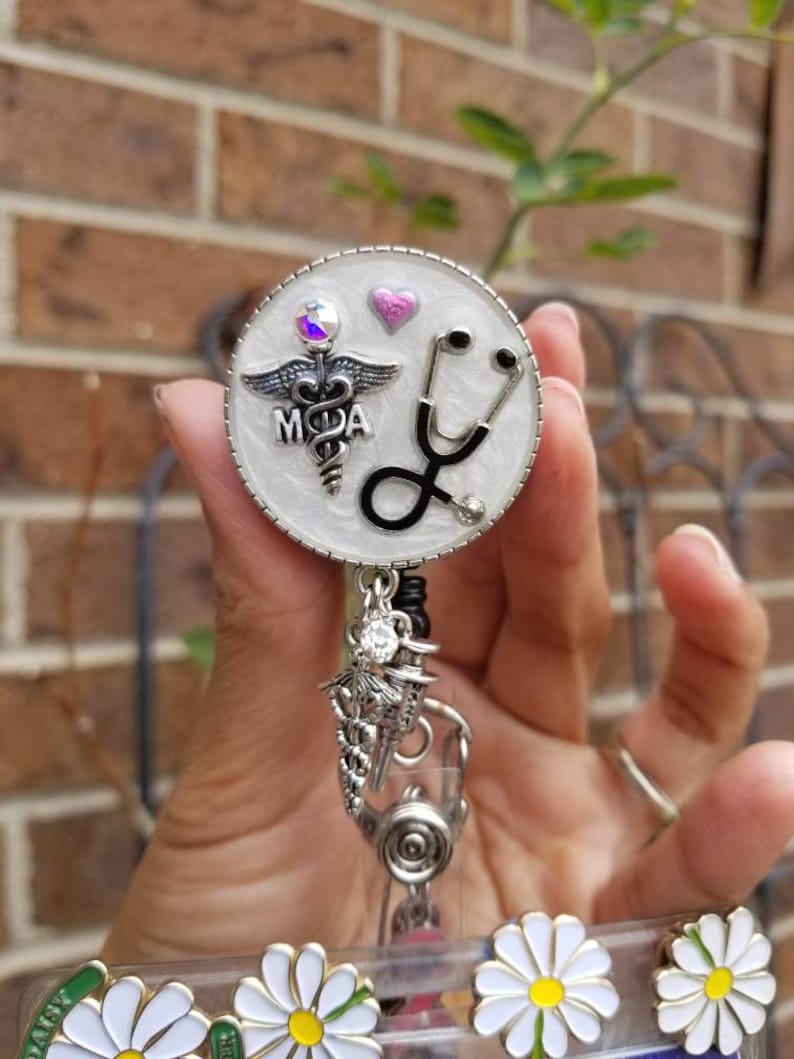 Certified Medical Assistant Badge Reel Holder Clip Bling Etsy