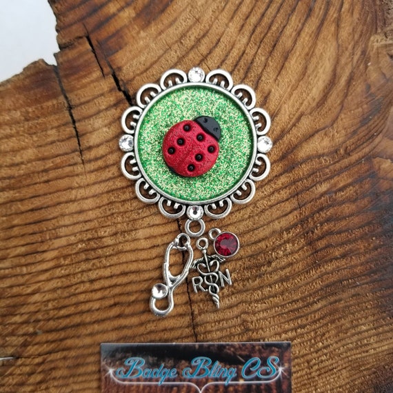 Saint Patrick's Day Ladybug Badge Reel Holder Retractable Clip