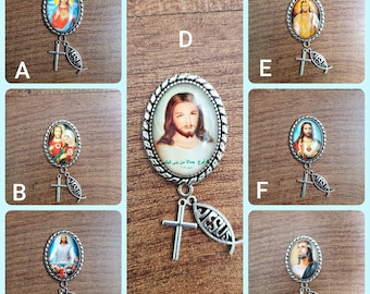 Jesus badge holder reel clip lives Catholic cross gifts affirmation Faith fish clip hearts hope healing angel Frontline pray cross