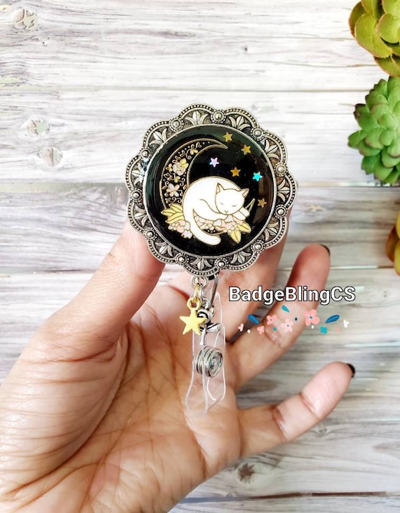 Sailor Cat Crescent Moon Kitty Badge Reel Holder Clip Dreamer Witch Kitty  Wanderlust Celestial Gift Dream Wish Luna Sitting on Moon Galaxy -   Canada
