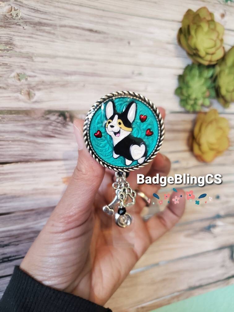 Corgi Mom Gifts Corgi Security ID Holder Corgi Retractable Badge Reel Corgi Gifts Corgi Dad Gifts Corgi Badge Reel