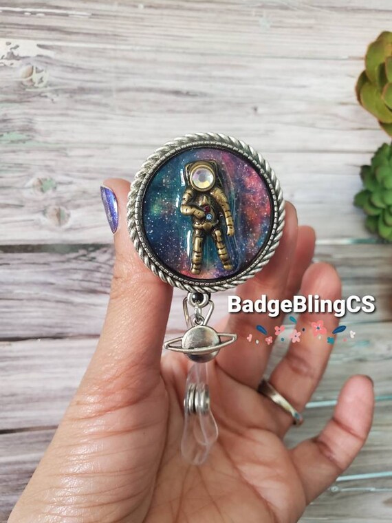 Astronaut Galaxy Badge Reel, Interchangeable ID Holder