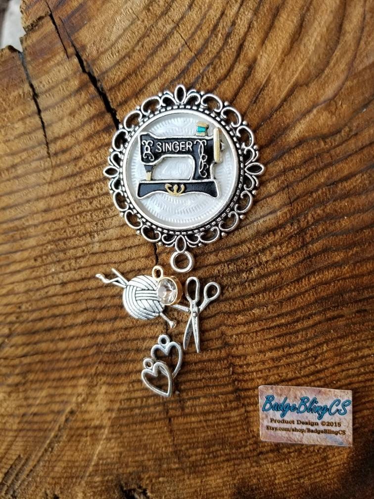 Sewing Machine Badge Reel Clip Quilters Gifts Crafters Scissor Etsy