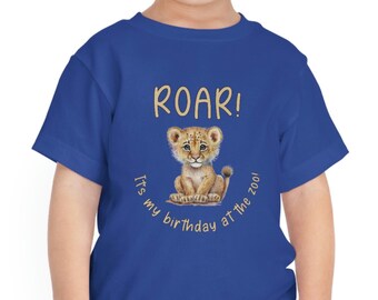 Toddler Zoo Birthday T-Shirt - Roar! It's My Birthday At The Zoo - Toddler Birthday Party Shirt - Birthday At The Zoo Tee