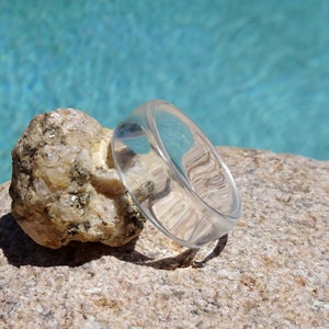Clear Resin Ring - Clear Acrylic Resin Ring - Men&#39;s Resin Ring - Women&#39;s Resin Ring - Handmade to Order