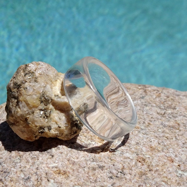 Clear Resin Ring - Clear Acrylic Resin Ring - Men's Resin Ring - Women's Resin Ring - Handmade to Order