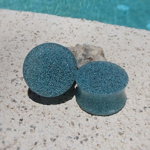 Faux Turquoise Stone Resin Ear Plugs - Ear Gauges - Gift for Him or Her