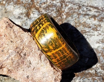 Limited Edition Orange Dyed Charred Tennessee Whiskey Barrel Ring - Wood Wedding Band For Men and Women - Whiskey Lover Gift