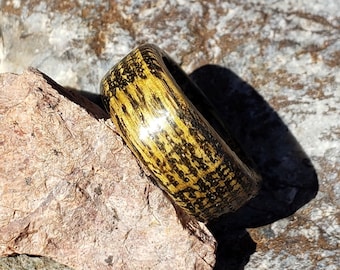 Limited Edition Yellow Dyed Charred Tennessee Whiskey Barrel Ring - Wood Wedding Band For Men and Women - Whiskey Lover Gift