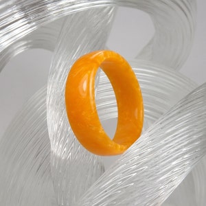 Orange Pearl Resin Ring - Orange Pearl Unisex Resin Wedding Band - Gift For Him Or Her
