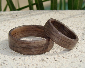 Gray Bentwood Ring Set - Gray Wood Ring Set - Gray Dyed Birch Bentwood Ring Set - Birch Wood Ring Set - Dyed Bentwood Ring Set - Dyed Rings