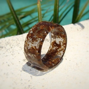 Charred Tennessee Whiskey Barrel Wood and Clear Resin Ring - Whiskey Lover Gift