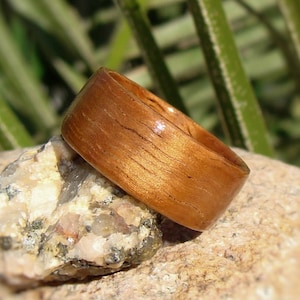 Curly Koa Bentwood Ring - Hawaiian Koa Wood Wedding Ring - Gift for Him or Her