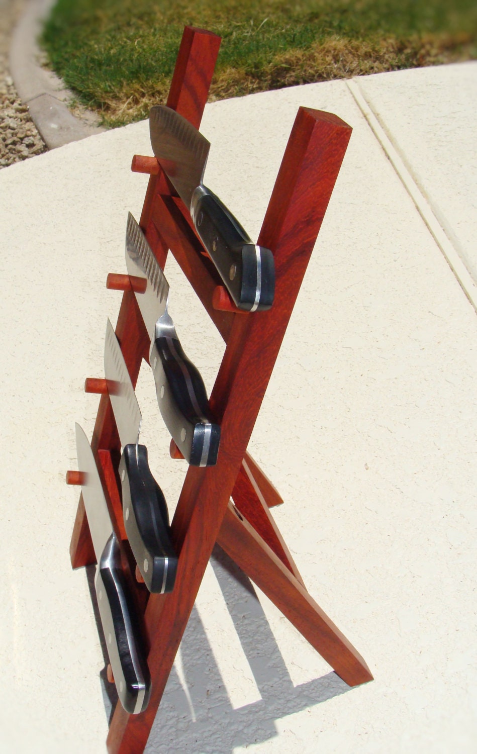 Knife Stand Japanese Knife Stand Holds Four Knives Etsy