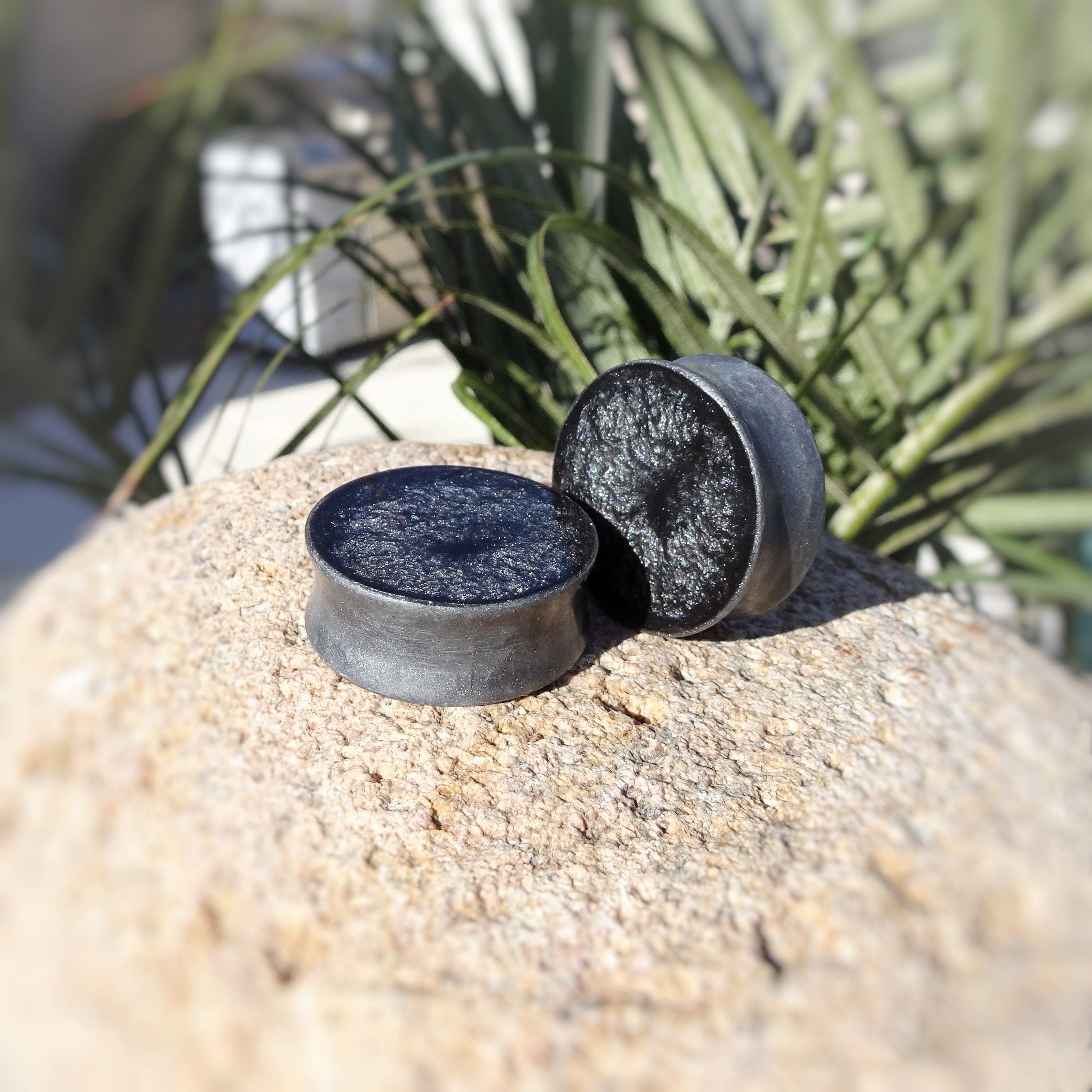 Silver Pearl Resin Ear Plugs - Ear Gauges - Gift for Him or Her