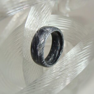 Silver Pearl Resin Ring - Silver Pearl Unisex Resin Wedding Band - Gift for Him or Her