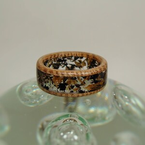 Tennessee Whiskey Barrel Wood, Ebony Wood, and Clear Resin Ring