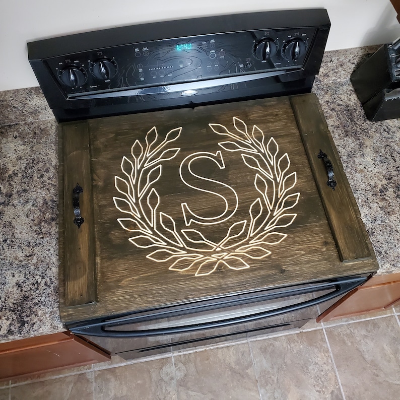 Personalized Stove Top Cover with Engraved Design Etsy