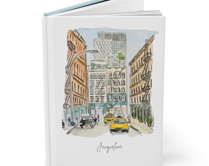 New York Manhattan Journal: Soho Cityscape, Yellow Cab Notebook for customization