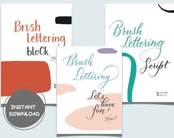Brush Lettering Worksheets: Beginner Practice (Digital Download)