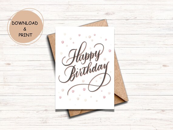 Happy Birthday Calligraphy Card
