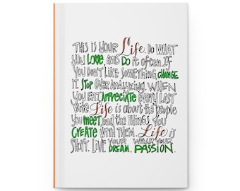 Inspirational Quote Hardcover Journal: Dream & Passion Notebook