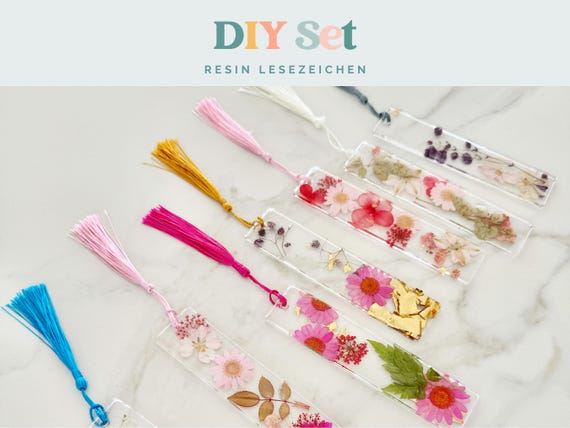 DIY-Set Resin-Lesezeichen I originelles Geschenk für Leseratten I Bastelset für Mädchen I  DIY-Set für Erwachsene I Geschenk für Teenager I