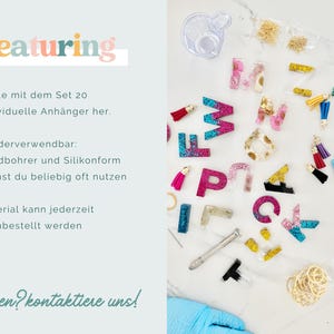 DIY Set Resin Schlüsselanhänger selber machen I 20 Anhänger I Epoxidharz Kit Anfänger I Geschenk für Frauen I Bastelset Erwachsene image 3