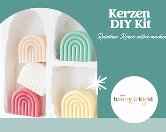 Kerzen DIY Set I Regenbogen Kerzen selber machen I DIY Kit I Bastelset für Erwachsene I Ostergeschenk für Frauen I Besondere Geschenke