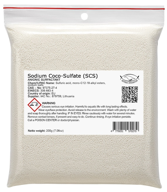 Sodium Coco-Sulfate SCS 900g Fine White Granules Anionic Surfactant Tensid