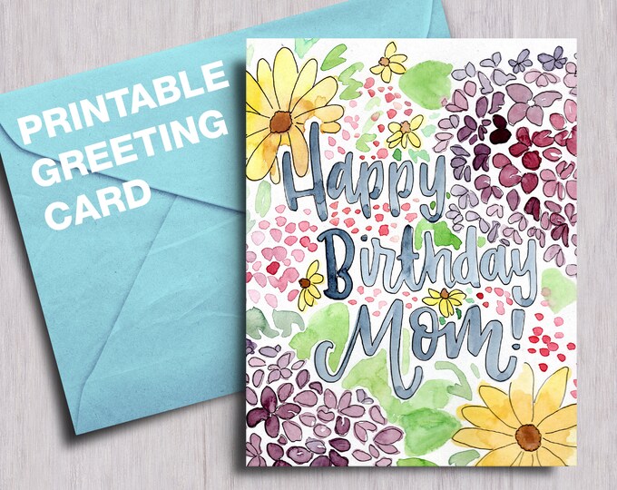 Printable Birthday Card Download, Downloadable Birthday Card Printable ...
