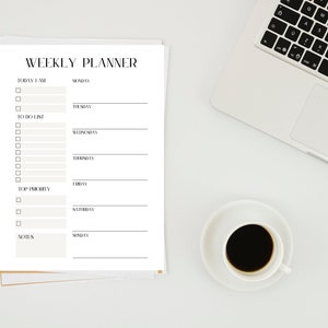 Digital Weekly Planner | Weekly Tasks | Weekly Goals | Daily Reminders | Stay Focused