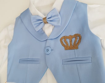 Baby Tuxedo, Baby Boy Outfit, Tuxedo Onesie, Party Outfit, Baptism Outfit, Tuxedo Tails Suit, First Birthday Costume, Royal Birthday Party