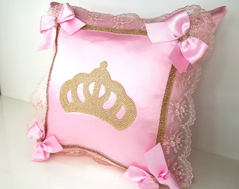 Princess Crown Pillow, Princess Nursery Decor, Nursery Pillow, Baby Girl Pillow, Kids Pillow, Baby Pillow, Princess Baby Shower, Baby gift