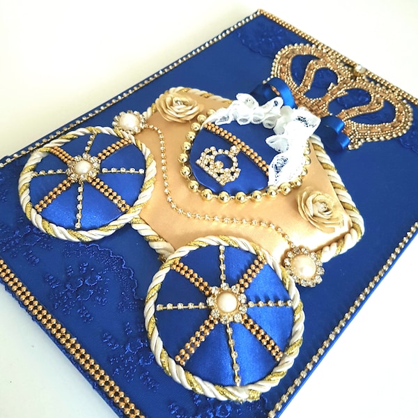 Royal Blue And Gold Birthday, Baby Shower Guest Book, Royal Prince Birthday, Baby Memory Book, Baby Boy Gift, Baby Shower Gift