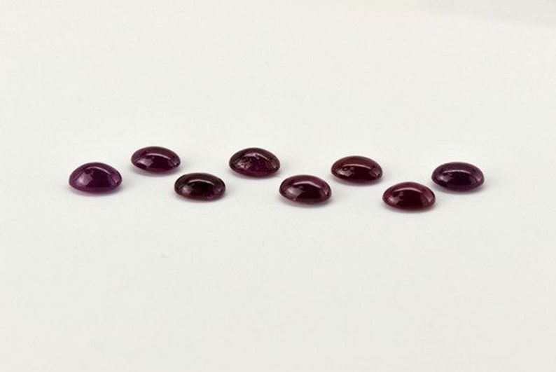 Loose Gemstone SUMMER SALE Natural Ruby Cabochon Oval 7x5 MM Unheated Ruby