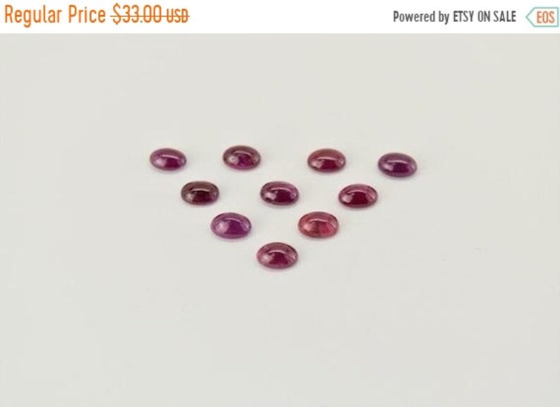 Loose Gemstone SUMMER SALE Natural Ruby Cabochon Oval 7x5 MM Unheated Ruby