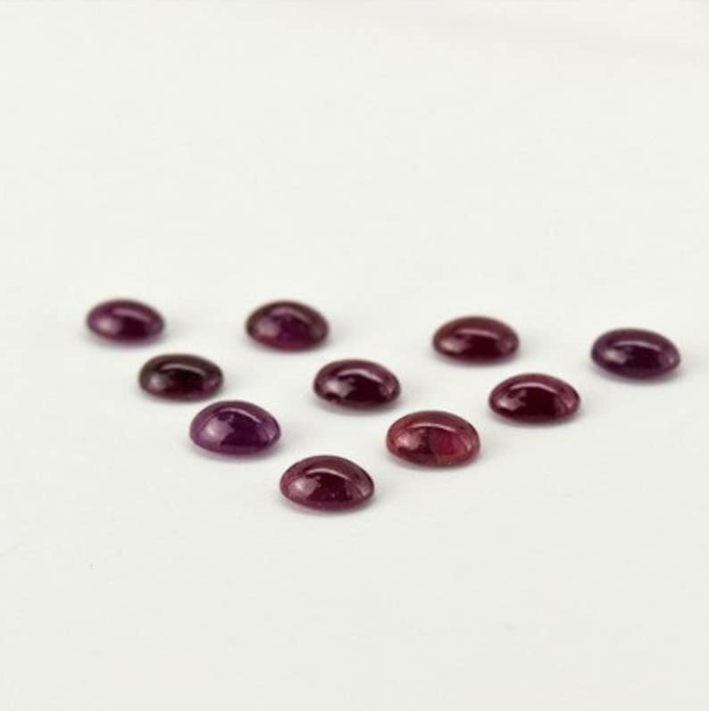 Loose Gemstone SUMMER SALE Natural Ruby Cabochon Oval 7x5 MM Unheated Ruby