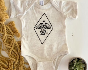 Natural Thunderbird Onesie- FREE SHIPPING- Desert, Southwest, Tribal, Western, Baby, Boho, Gender Neutral, Phoenix, Infant, Bodysuit