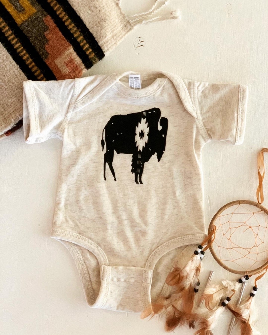Natural Buffalo Onesie FREE SHIPPING Desert, Southwest, Tribal, Western