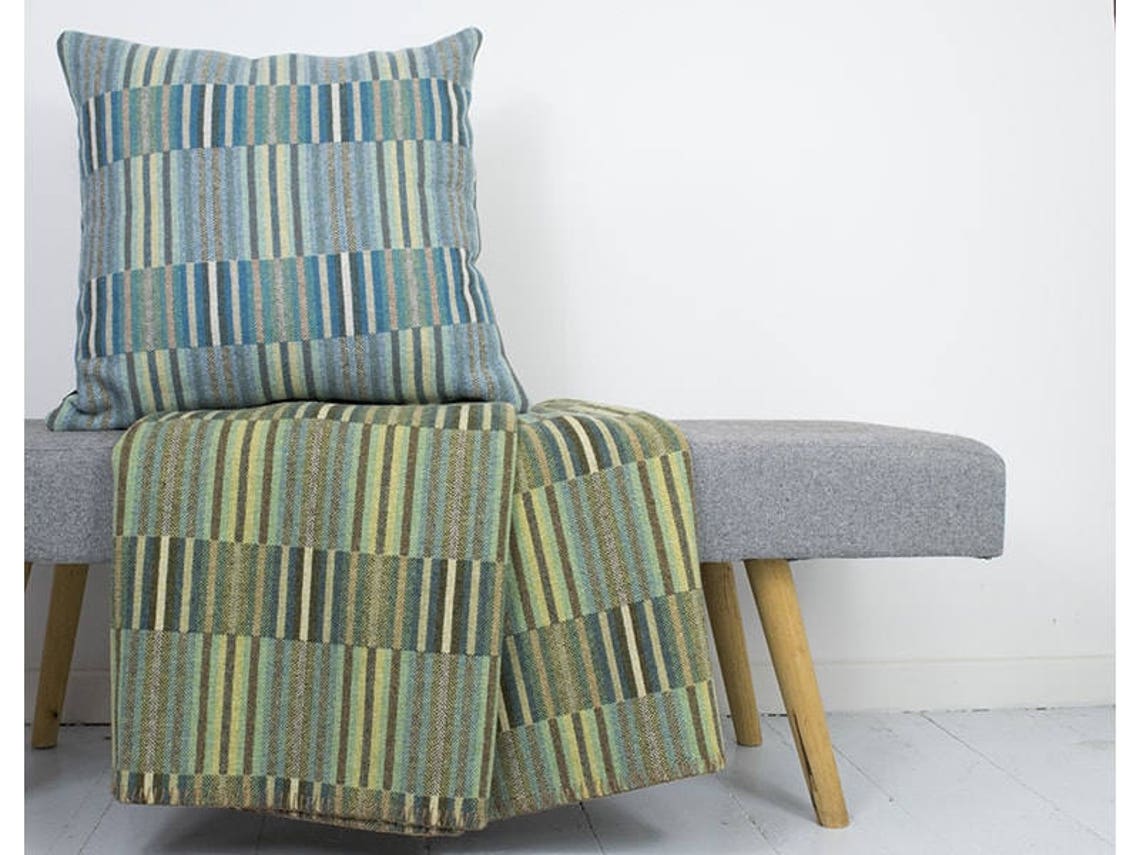 Emerald Green Wool Throw Soft Couch Cover Natural Merino | Etsy