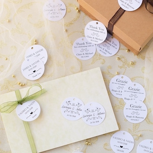 50 o più Etichette Matrimonio Personalizzabili in Carta Bianca e Testo