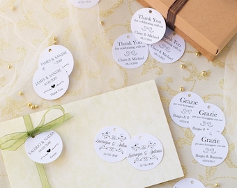 50 or More Personalized Wedding Papesr Tag with Text