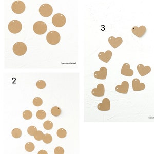 50 o 100 o più Etichette in Carta Kraft, Etichette Tonde, Etichette Cuore